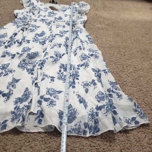 NWT J GLEE Boho Dress Blue/White Floral Knee Length Size L - Picture 12 of 13